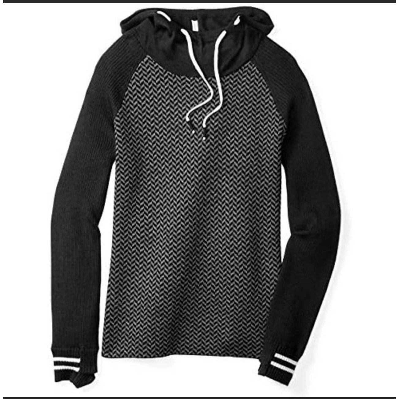 smartwool dacono merino wool blend chevron hoodie