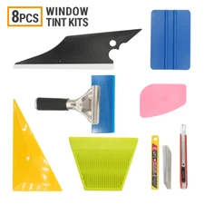 8 PCS Car Window Tint Wrapping Vinyl Tools+Squeegee Scraper+Applicator Pro Kits