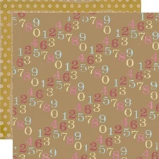 My Mind's Eye, Kraft FunDay, Happy Days, 2 x 12" Cardstock, Lemon Drop, Numbers