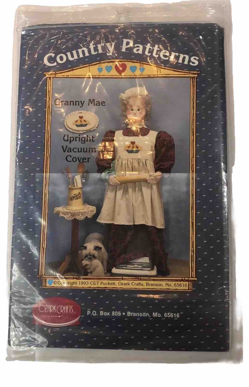 Vacuum Cleaner Cover PATTERN Primitive Prairie Pioneer Granny Mae Ozark