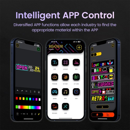 APP Programmable Car LED Sign Moving Scrolling Message Display Board Screen RGB - Picture 15 of 22