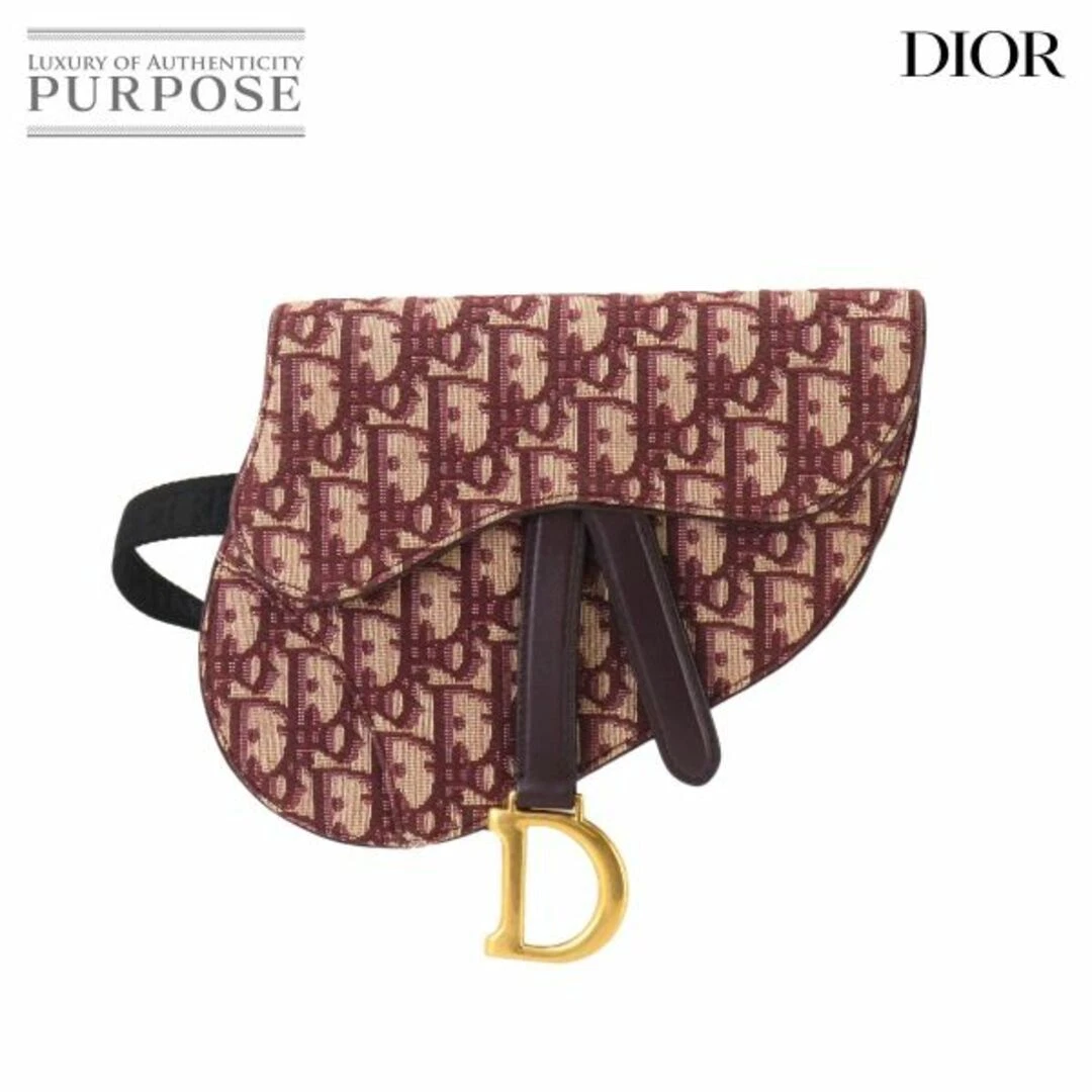 Christian Dior Oblique Selle Ceinture Pochette Taille Sac Toile Cuir Vlp Auth