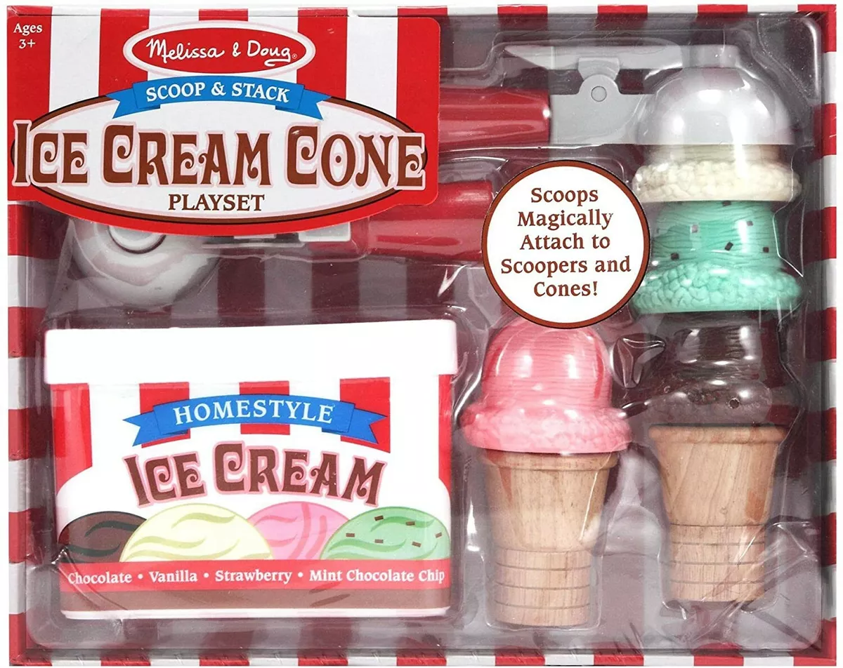 Melissa & Doug Scoop and Stack Ice Cream Cone Magnetic Pretend Play Set