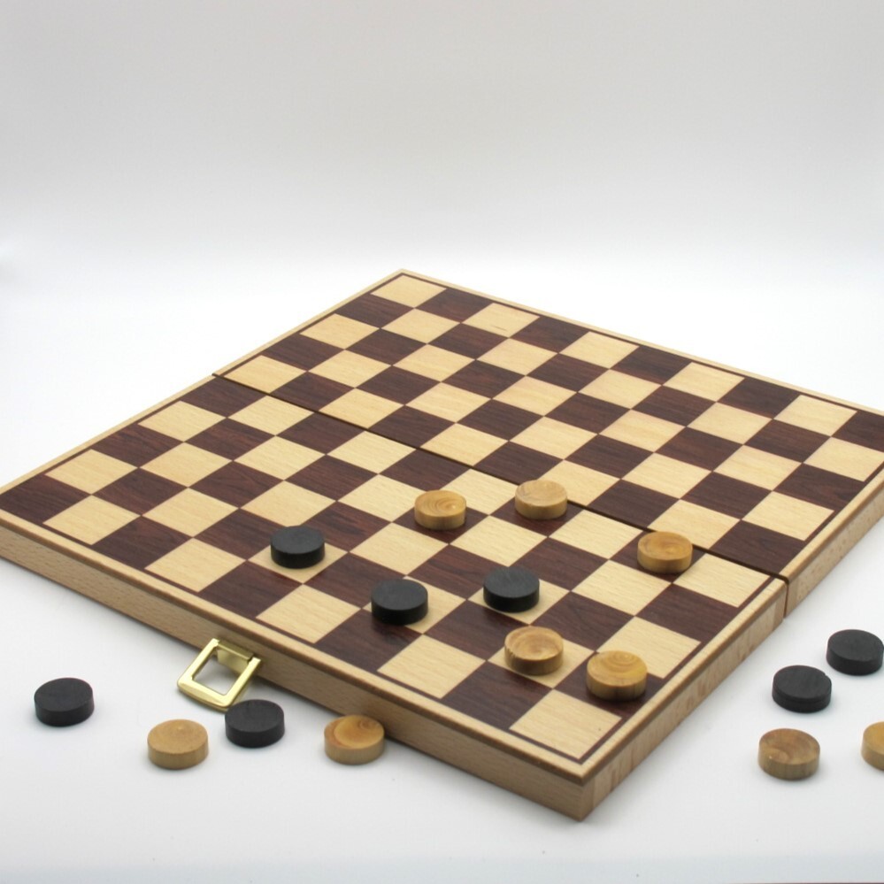 Jeu de dames pliant en bois pour ne plus perdre ses pions en voyage
