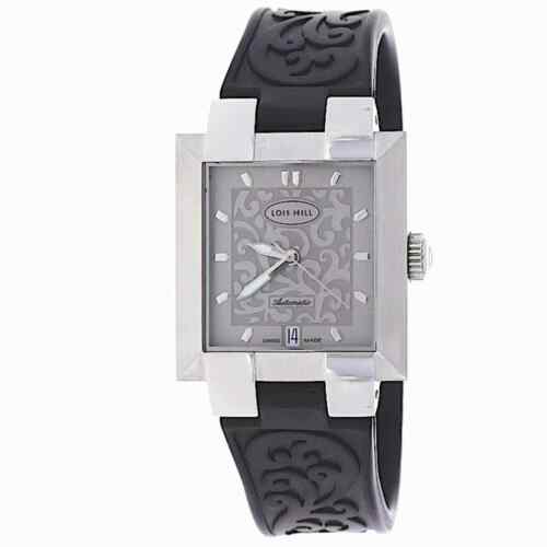 LOIS HILL Watch Automatic Grey Face Rubber Wrist Band | eBay