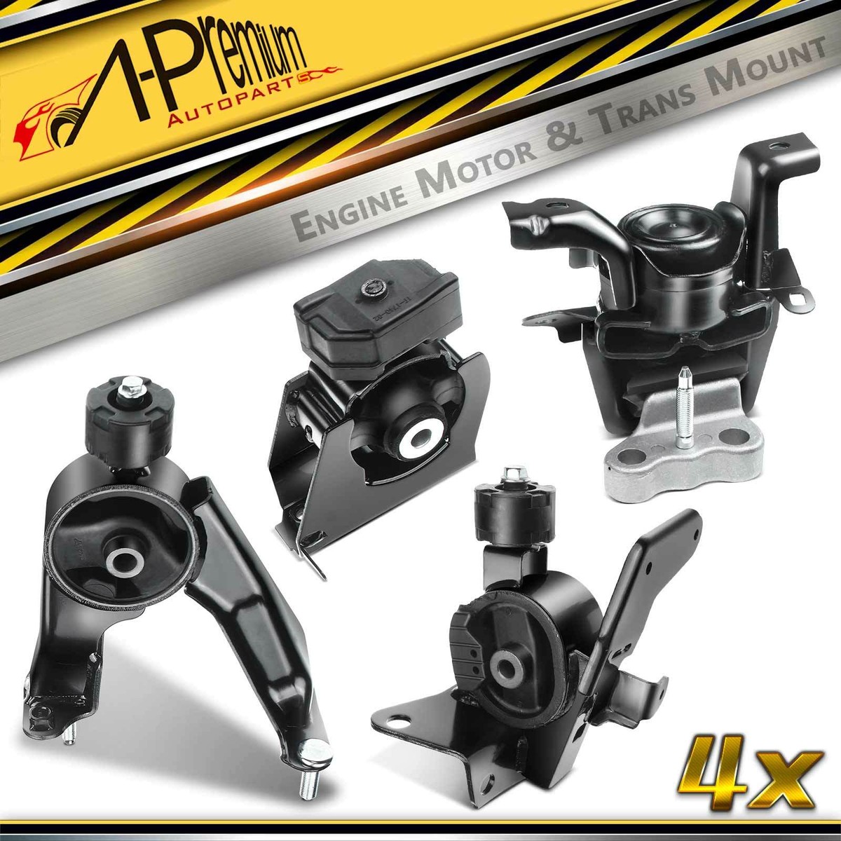 4-Piece Engine & Transmission Mount Set For 2009-2013 Pontiac Vibe / Toyota Corolla L4 1.8L Auto 8 thumbnail image