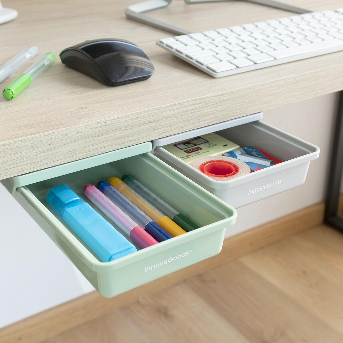 Set de Cajones Auxiliares Adhesivos para Escritorio Underalk InnovaGoods Pack