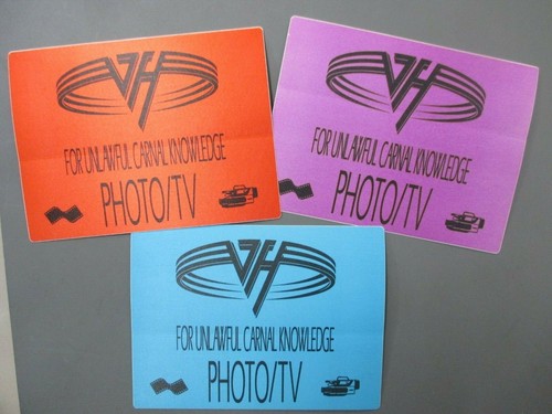 Van Halen satin PHOTO passes AUTHENTIC THREE OVERSIZED Unlawful Carnal Knowledge - 第 1/1 張圖片