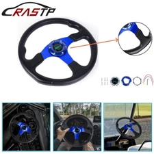6 Bolt Blue Aluminum 13” 340mm Universal Racing Drifting Sport Steering Wheel