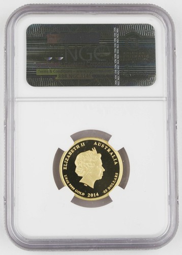Australia 2014 P 1/4 Oz Gold $25 Year Of Horse Proof Coin NGC PF70 First 150 - Picture 2 of 4