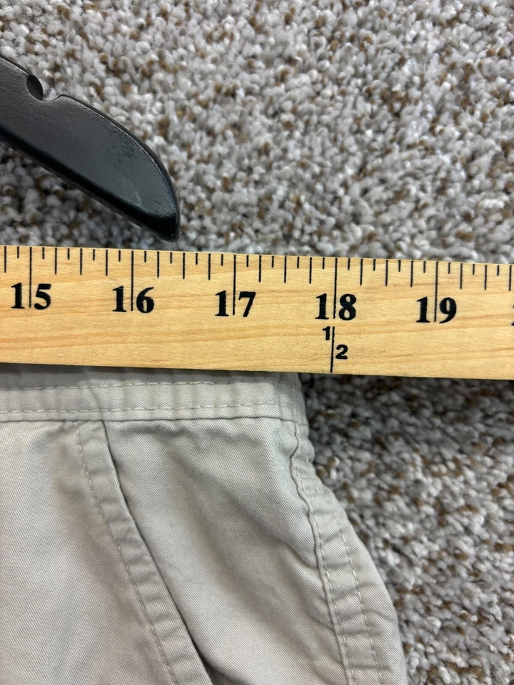 Basic Editions Khaki Chino Bermuda Shorts 100% Cotton Women's Size XL - Image 3 of 4