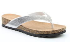 Heavenly Feet Sparkly Summer Sandals Flip Flops Chunky Soles Toe Post Sandals
