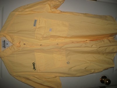Mens Xl Columbia Pfg Short Sleeve Vented Fishing Shirt Yellow Jeep Ebay