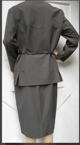 GENNY stylischer & eleganter Rock-Jacke Anzug dunkelgrau-grün US 10 ~ IT 44 ~ Made in Italy - Bild 3 von 6