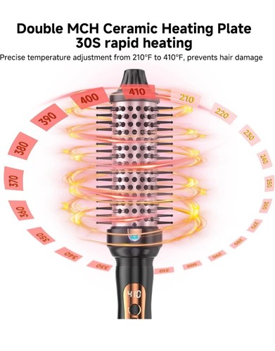 Thermal Brush 2 in 1 Set, Ionic Heated Round Curling Brush Create Volume &... - Picture 5 of 6