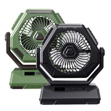 Portable Battery Powered Fan USB Rechargeable Camping Tent Fan with LED Light