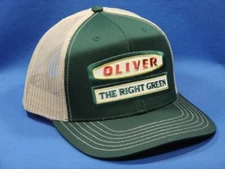Oliver "The Right Green" Logo Tractor Hat - Green Khaki Mid Crown Mesh Snapback