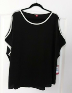 vince camuto black and white blouse