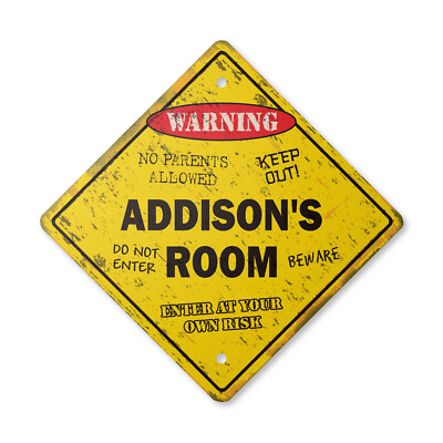 Addisons Room Plastic Sign Vintage Crossing Xing kids bedroom door children's na