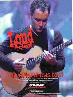 PPOT9  PICTURE/ADVERT 11X8 FISHMAN ACOUSTIC - DAVE  MATHEWS BAND
