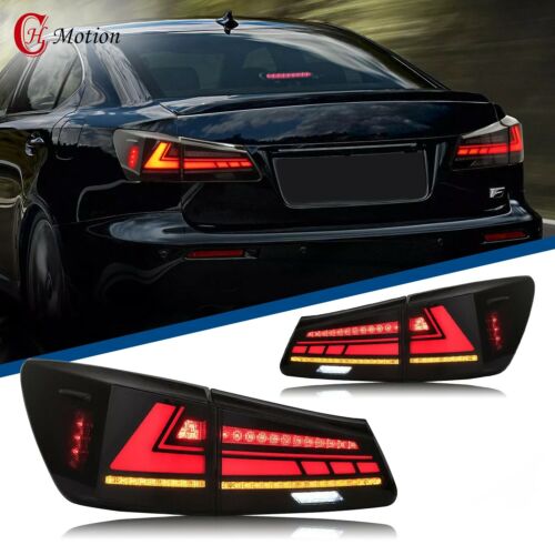 HC LED Tail Lights For Lexus IS250 IS350 ISF 2006-2013 Smoked Start UP Animation - Picture 1 of 17