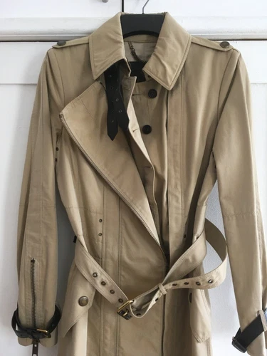 Rare Burberry Prorsum Fitted Trench Mac UK 10 Irridescent Buttermilk/Beige - Picture 7 of 17