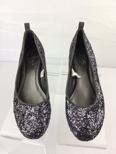 Joe Fresh Girl Talla 3 Brillo Plata Lentejuelas Cuña Zapato (SWS1) - Imagen 3 de 8