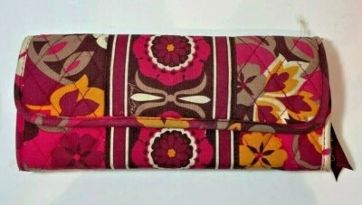 Vera Bradley Carnaby Rose Orange Tripli Style Classique Long Magnet Pièce Wallet - Photo 1/4