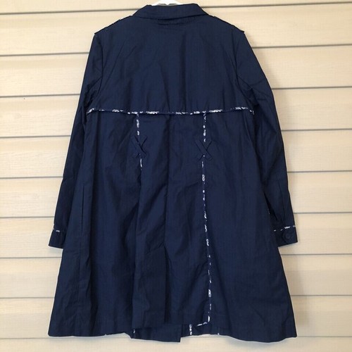 Jason Wu for Target Womens Sz L Blue Trench Coat Retro Longline - Picture 2 of 11