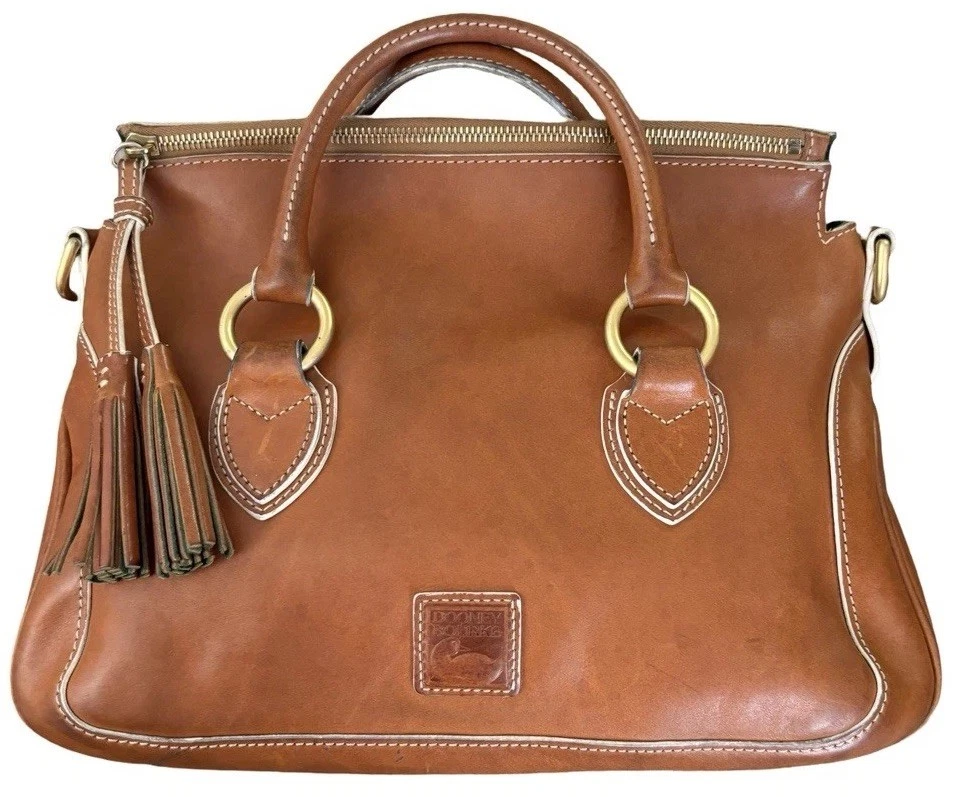 Dooney Bourke Savannah Natural Brown Florentine Leather Satchel Rustic Retro - Image 4 of 4