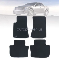 Fits 2008-2013 Cadillac CTS 4-Door Replacement Floor Mats Carpet Velour Black