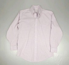 Brooks Brothers Button Down Shirt Mens 16-34 Madison Red Blue Plaid Casual L/S