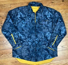 HUK Ballast Reversible Jacket Men’s Sz Large Quilted Fishing Coat Blue Outdoor