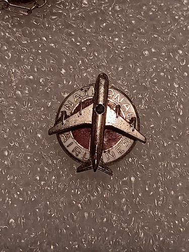 National Airlines Service Award Lapel Pin Sterling Silver Enamel Jet