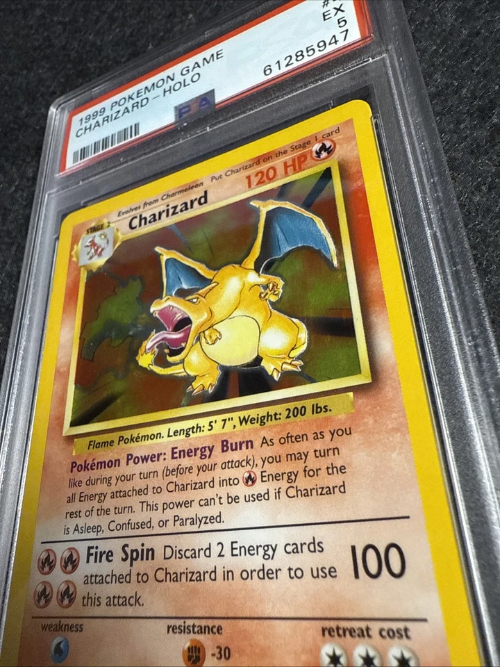 1999 Pokemon Base Set Charizard 4/102 Holo Rare PSA 5 🔥 - Image 3 of 4