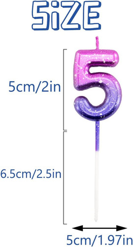 Candele numero compleanno viola 10, glitter felice - Foto 3 di 7