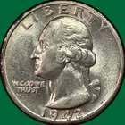 1942-S Washington Quarter Silver Choice Almost Uncirculated AU+/UNC Coin #39360