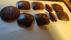 Buttons Wood Antique Lot Of 9 Carved, Square, Toggle Beautiful Solid Wood — photo 8