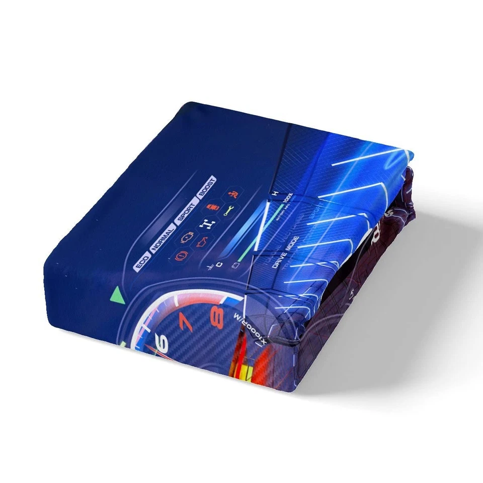 Blue Yellow Sports Car Sheet Set Race Car Bed Sheets for Kids Boys Extreme Sp... - Image 4 of 4