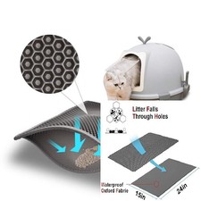 Pieviev Cat Litter Mat Double Layer Waterproof Urine Proof Trapping 1...