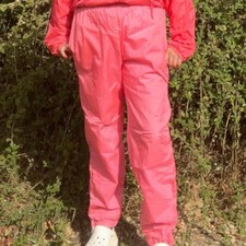 vintage Casual Club pink nylon windbreaker pants Size M dium