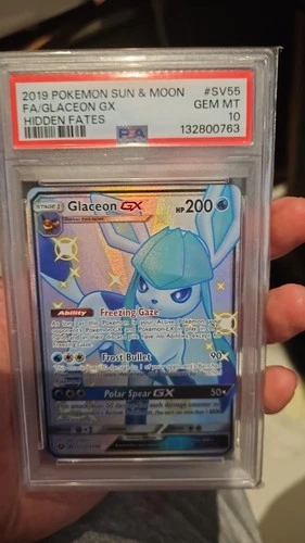 Pokemon TCG Full Art Ultra Rare Glaceon GX Hidden Fates Holo SV55/SV94 PSA 10