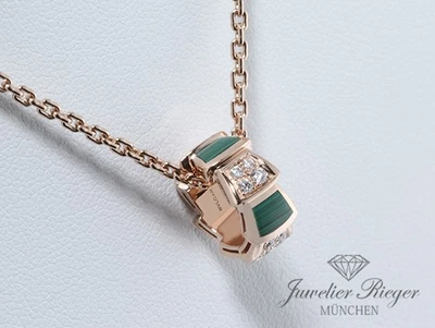Bvlgari Collier Serpenti Viper Rosegold 750 Diamanten Malachit Gold - Bild 1 von 4