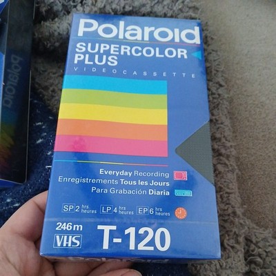 Polaroid Supercolor Plus Video Cassette Tape VHS T-120 Blank Factory Sealed 246m
