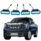 4Pcs/Set RGB LED Front Grille LightsRaptor Style Running DRL For GMC Sierra 1500