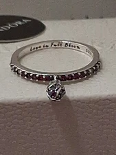 PANDORA AUTHENTIC BRAND NEW STERLING SILVER LOVE IN FULLBLOOM DANGLE RING SIZE 7