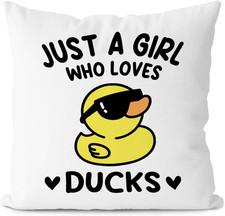 Duck Pillow Covers 18X18, Ducks Gifts for Girls Duck Lovers, Cute Duck Gifts, Ju