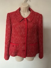 Precis Petite Red Formal Blazer Jacket Size 16 Boucle Woven Material