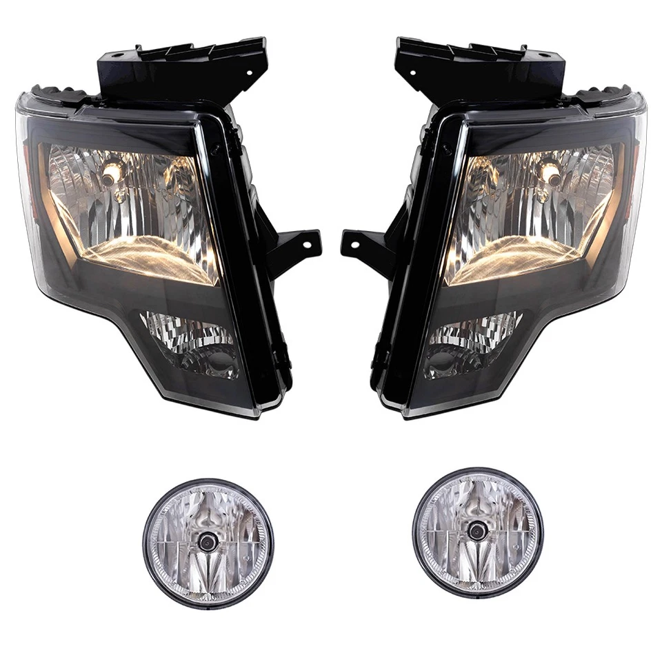 Brock Performance Headlights With Black Bezel And Fog Lights 4PC Set For F-150 - Image 2 of 4
