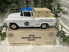 Ertl 1955 Chevy Pickup Truck Bank Tip-Up Town USA MI 1993 2nd ED 1/25 Scale NIB